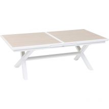 Hesperide - Table de jardin extensible Axiome en aluminium lin & blanc traité époxy 10 places - Hespéride