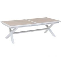 Hesperide - Table de jardin extensible Axiome en aluminium lin & blanc traité époxy 12 places - Hespéride