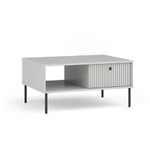 Alcos - Table basse 1 porte 1 niche blanc mat Iris