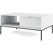 Petits-meubles - Table basse 1 tiroir 1 niche Rava Blanc