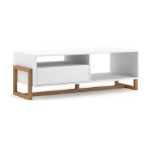 Vivaldi - Table basse 1 tiroir 2 niches Oslo blanc