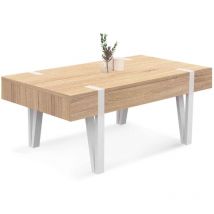 Idmarket - Table basse 1 tiroir austria bois pied épingle blanc