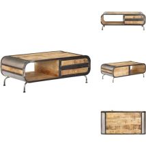 Vidaxl - Table basse 100x50x35 cm Bois de manguier massif - Table Basse Industrielle - Table Basse Bois Massif - Table Basse Rangement Tiroir