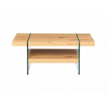 Inter Link - Table basse 110x60x45,5 cm avec décor chêne et verre