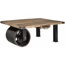 Massivmoebel24 - Table basse 110x80 Manguier laqué Bois naturel railway 105 - natur