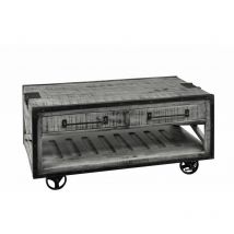 Massivmoebel24 - Table basse 112x61 Manguier laqué Gris heavy industry 162 - gris
