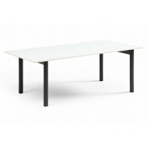 Table basse 120x60 cm céramique blanc pieds droits - oregon 09