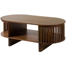 Table basse 120x60x45 en bois d'Acacia naturel laqué MADRID 90