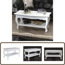 Vidaxl - Table basse 2 couches mdf Blanc - Table Basse Blanche - Table D'appoint - Meubles De Salon - Table Basse Contemporaine - Table Basse Design