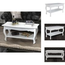 Vidaxl - Table basse 2 couches mdf Blanc - Table Basse Blanche - Table D'appoint - Meubles De Salon - Table Basse Contemporaine - Table Basse Design