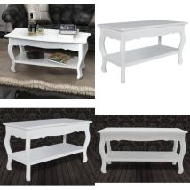 Vidaxl - Table basse 2 couches mdf Blanc - Table Basse Blanche - Table D'appoint - Meubles De Salon - Table Basse Contemporaine - Table Basse Design