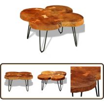 Vidaxl - Table basse 35 cm 4 troncs Bois - Table Basse - Meuble Salon - Table D'appoint - Table Ronde - Style Exotique