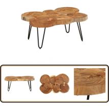 Table basse 36 cm 6 troncs bois d'acacia massif - Table Basse - Table D'appoint - Table Industrielle - Table Rustique - Acacia Massif