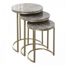 Table basse fait main en fer LOT DE 3 ETO 36x36 gris
