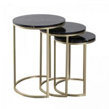 Table basse fait main en fer lot de 3 eto 46x46 noir