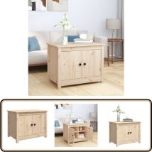 Table basse 71x49x55 cm Bois massif de pin - Table Basse - Meuble De Salon - Table D'appoint - Table Latérale - Bois Massif