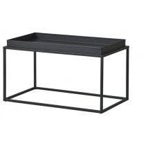 Table basse 80 x 45 cm gris foncé en métal - Nasso