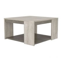 Demeyere - Table basse 80x80cm Cannes chêne champagne/béton clair