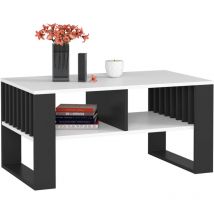Table basse Akord rockford Blanche 92 cm pieds Noirs 92x53x45 cm