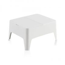 Table d'appoint d'extérieur Sp Berner Alaska 58x48x30 cm Table basse en résine avec compartiment de rangement