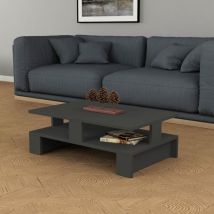 Table basse anthracite à double étagère 80x50x27,5 cm