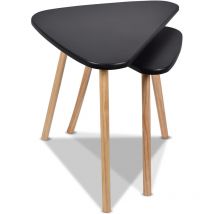 Frankystar - Set 2 Tables basses empilables au design moderne Noires