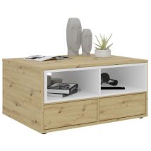 Table basse avec 2 compartiments ouverts 91,8x71,5x45 cm FMD