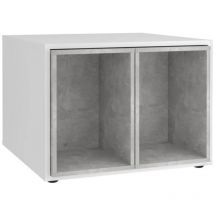 Table basse avec 2 tables d'appoint 67,5x67,5x50 cm Blanc et béton FMD