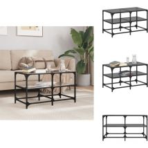 Vidaxl - Table basse avec dessus en verre noir 78,5x40x45 cm acier - Table Basse - Meuble Salon - Table D'appoint - Table Design - Table Verre