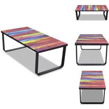 Table basse avec impression d'arc-en-ciel Dessus en verre - Table Basse - Table D'appoint - Table Design - Table Arc-en-ciel - Meuble Salon