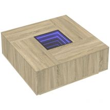 Vidaxl - Table basse avec led infini chêne sonoma 100x100x40 cm