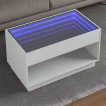 Maisonchic - Table basse avec led infini, Table de salon, Bout de canapé blanc 90x50x50 cm WFE805384 Maison Chic