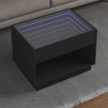 Maisonchic - Table basse avec led infini, Table de salon, Bout de canapé noir 70x50x50 cm WFE356619 Maison Chic