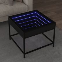 Table basse avec led infini, Table de salon, Bout de canapéty noir 50x50x41 cm WFE350317 Maison Chic