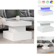 Vidaxl - Table basse avec lumières led blanc 50x50x40 cm - Table Basse Design - Table Basse Led - Table Basse Blanche - Meuble Salon Tendance - Table