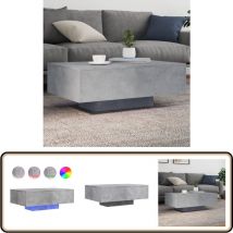 Vidaxl - Table basse avec lumières led gris béton 85x55x31 cm - Table Basse Design - Table Basse Led - Table Basse Moderne - Table Basse Salon