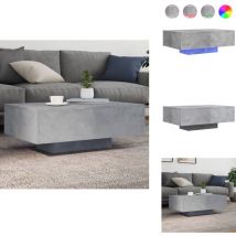 Vidaxl - Table basse avec lumières led gris béton 85x55x31 cm - Table Basse Design - Table Basse Led - Table Basse Moderne - Table Basse Salon