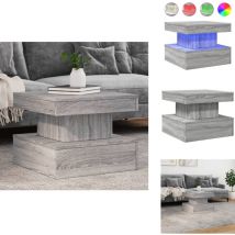 Table basse avec lumières led sonoma gris 50x50x40 cm - Table Basse Design - Table Basse Led - Table Basse Lumineuse - Table Basse Ronde - Meuble