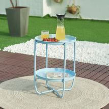 [en.casa] - Table basse avec plateaux amovibles Sandefjord acier 58 x 40 cm bleu ciel