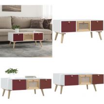 Table basse avec tiroirs 80x40x35,5 cm bois d'ingénierie - Table Basse - Meuble TV - Table D'appoint - Tiroir - Bois D'ingénierie - Home & Living