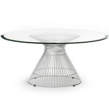 Privatefloor - Table basse ronde - Design en verre - Barrel Acier