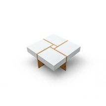 Table basse blanc 85x85cm Reve design moderne de haute qualité