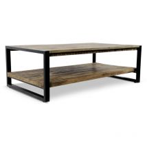 Table Basse Bois Marron 120x70x41cm - Décoration d'Autrefois