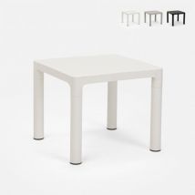 Table basse 45x45 pour café bar jardin intérieur extérieur Aviat - Blanc