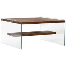 Cotecosy - Table basse en verre et bois brut Aqua