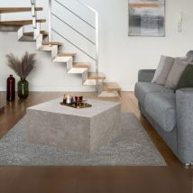 Table basse carrée beige effet marbre 80x40H cm - Leila