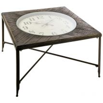 Table basse carrée horloge