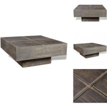 Table basse carrée Marron foncé Bois massif de manguier - Table Basse - Table D'appoint - Mobilier Vintage - Meubles En Bois - Table Rectangulaire