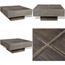 Table basse carrée Marron foncé Bois massif de manguier - Table Basse - Table D'appoint - Mobilier Vintage - Meubles En Bois - Table Rectangulaire