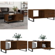Vidaxl - Table basse chêne marron 90x50x40 cm bois d'ingénierie - Table Basse - Meuble Salon - Table D'appoint - Table Latéral - Style Moderne - Home